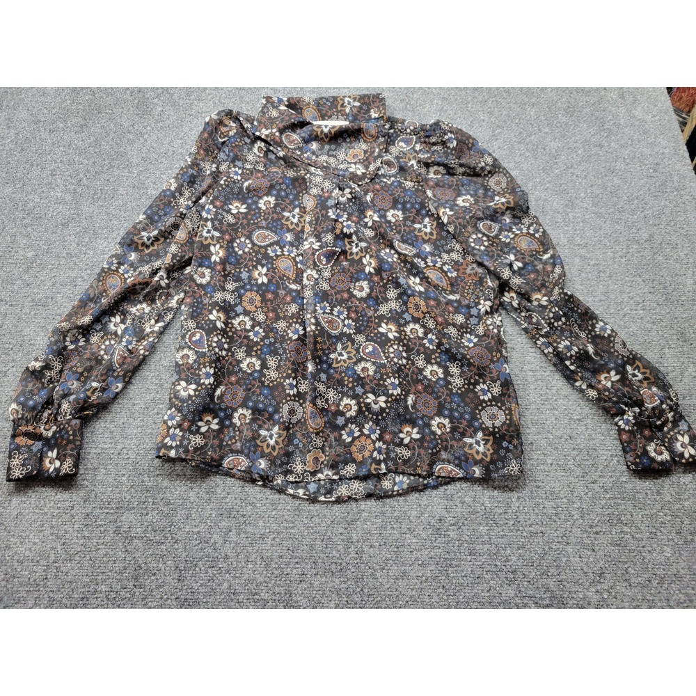 See By Chloe Floral Paisley High Neck Blouse Multicolor Black CHS18WHT05027 40